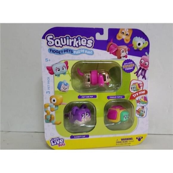 Little Live Pets SQUIRKIES Pop Tune Pup Clickety Cat Toggles Turtle Fidge Fun - Picture 6 of 6